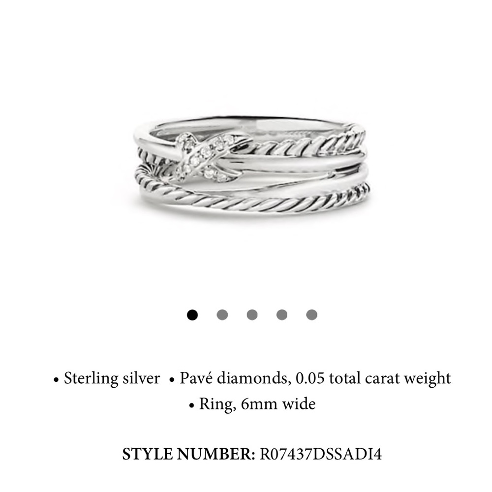 David Yurman X collection ring with diamonds